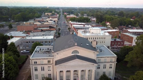 Aerial Flying over the Lincoln County Courthouse in Lincolnton NC, Lincolnton North Carolina photo