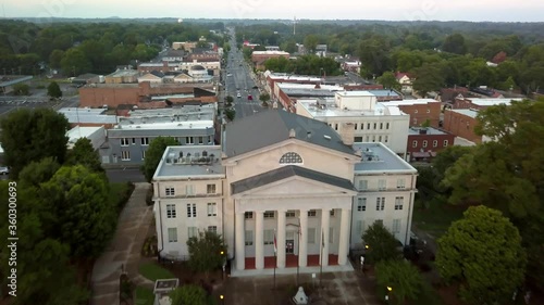 Aerial Pullout over Lincoln County Courthouse in Lincolnton NC, Lincolnton North Carolina photo