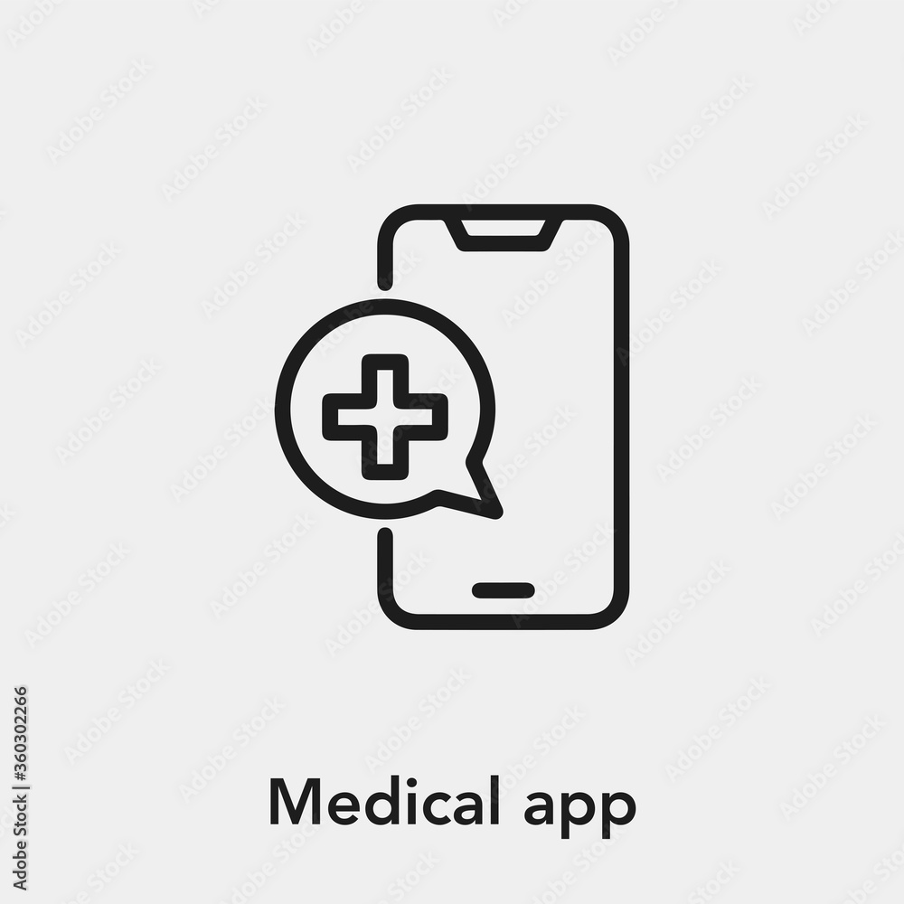 medical app icon vector sign symbol medical app icon vector sign symbol