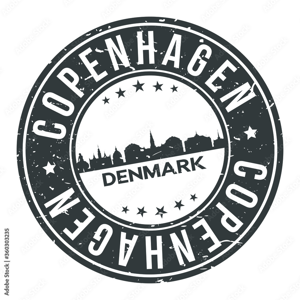 Copenhagen Denmark Europe Stamp Logo Icon Symbol Design Skyline City Copenhagen Denmark Europe Stamp Logo Icon Symbol Design Skyline City