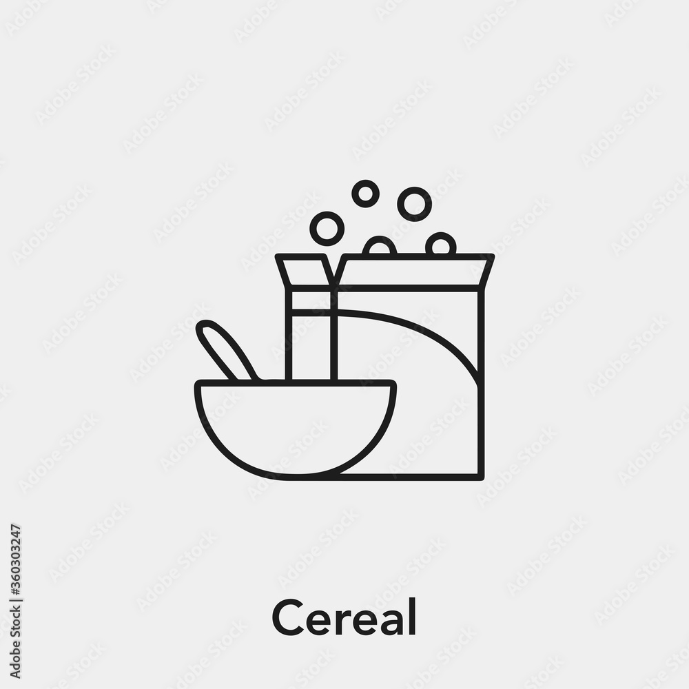 cereal icon vector. Linear style sign for mobile concept and web design. cereal symbol illustration. Pixel vector graphics - Vector. cereal icon vector. Linear style sign for mobile concept and web design. cereal symbol illustration. Pixel vector graphics - Vector.