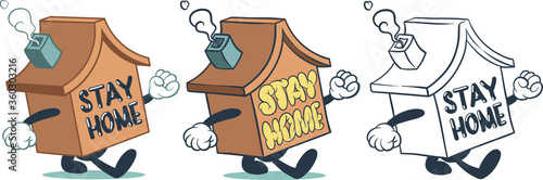 Stay home during the epidemic. Staying at home in self quarantine. Vector illustration 2d style