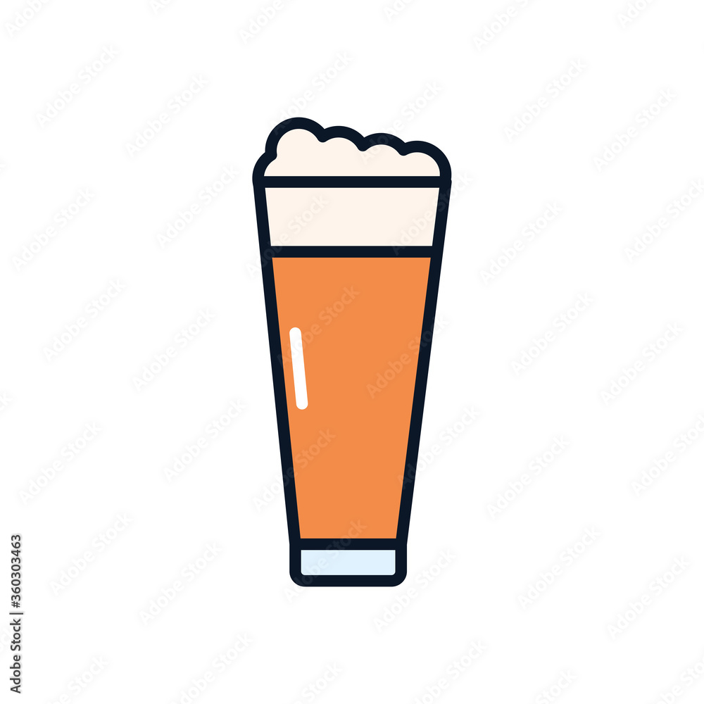 pilsner glass with beer icon, line fill style pilsner glass with beer icon, line fill style