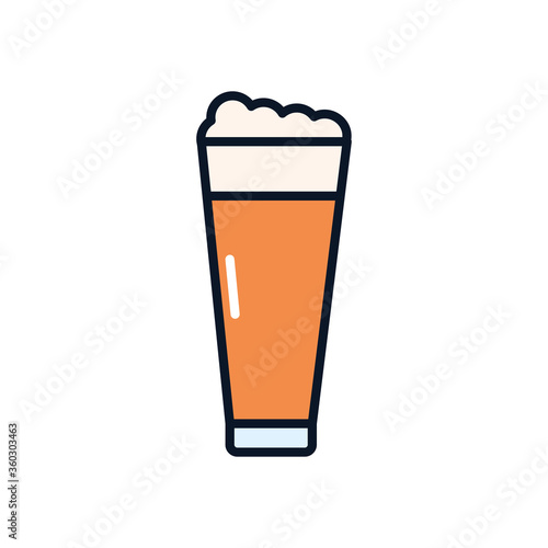 pilsner glass with beer icon, line fill style
