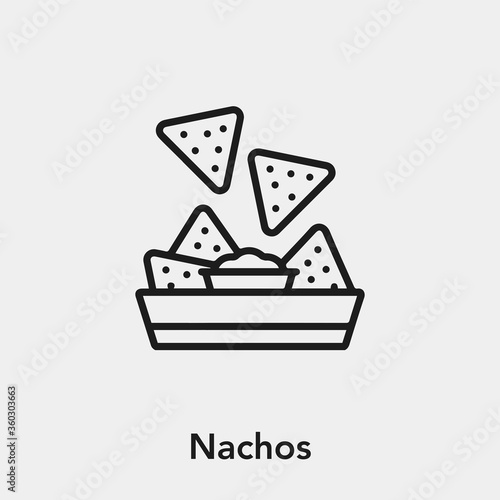 nachos icon vector. Linear style sign for mobile concept and web design. nachos symbol illustration. Pixel vector graphics - Vector.  photo