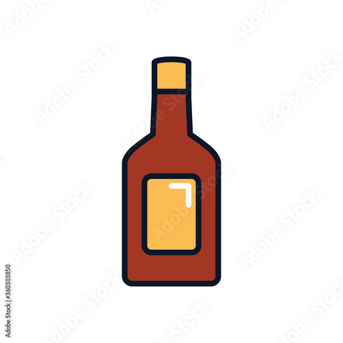 liquor bottle icon, line fill style