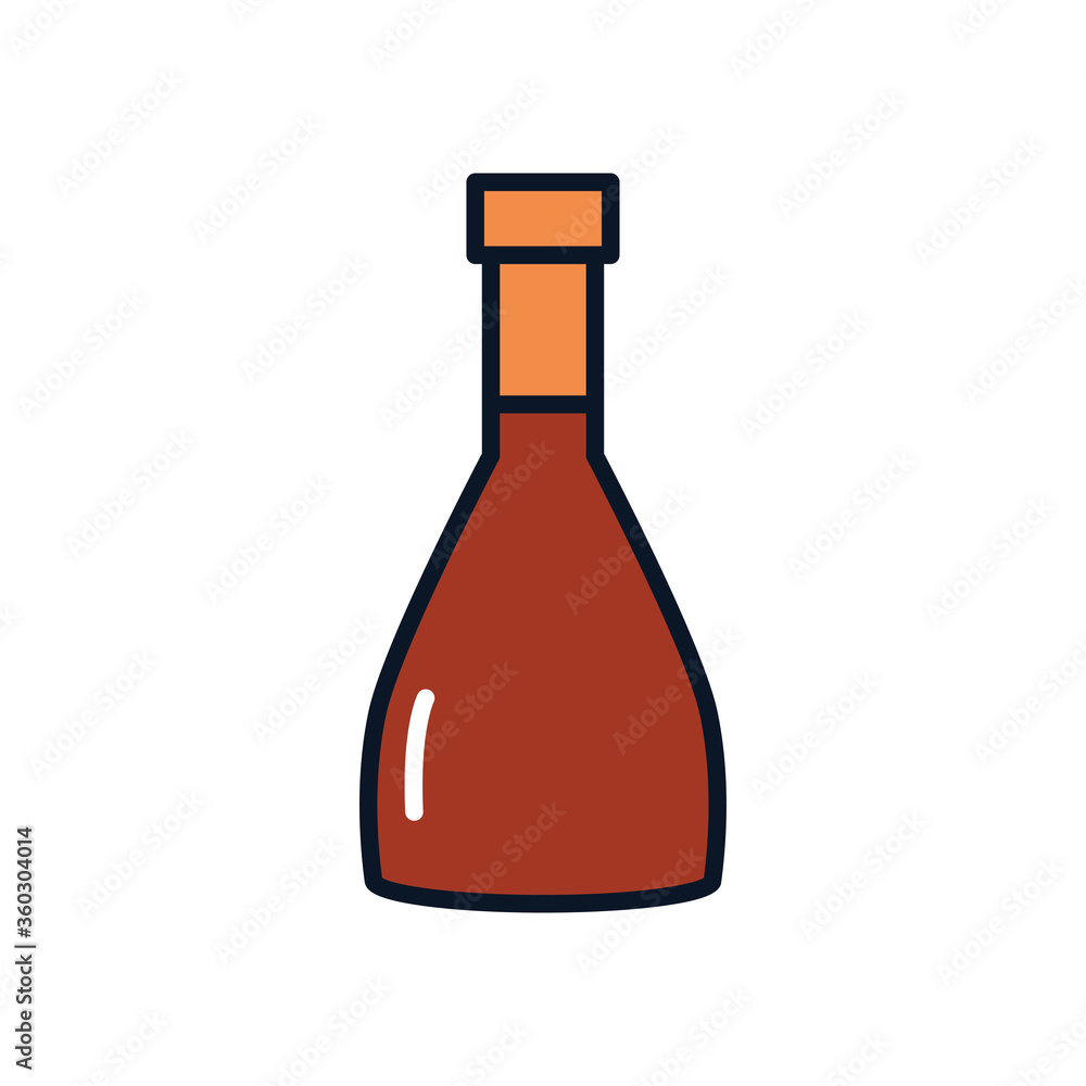 rum bottle icon, line fill style