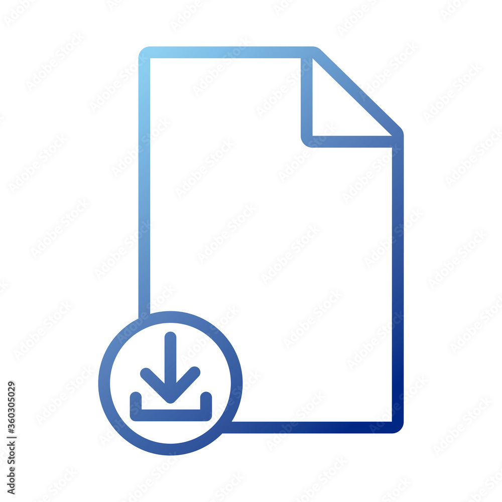 paper document with arrow download gradient style icon paper document with arrow download gradient style icon