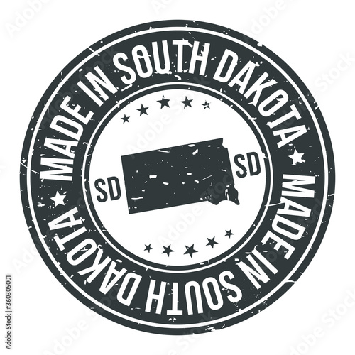 Made in South Dakota State USA Quality Original Stamp Design Vector Art  photo