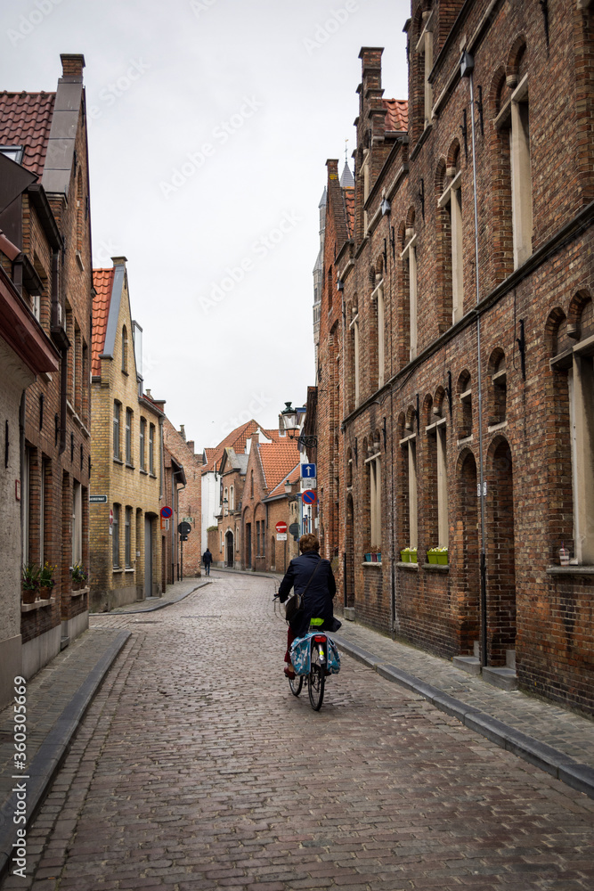 Old street of the historic city center of Brugge, West Flanders province, Belgium. Old street of the historic city center of Brugge, West Flanders province, Belgium.
