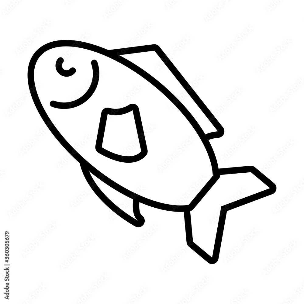 fish sea animal line style icon