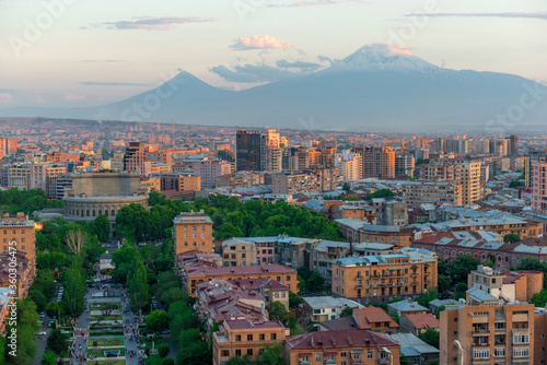 Legendary mount Ararat and Yerevan city
