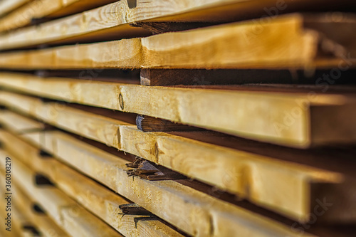 Obraz na plátně Wood air drying (seasoning lumber or wood seasoning)