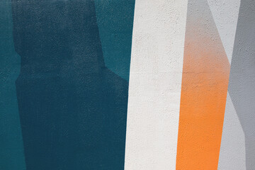Closeup of colorful urban wall texture. Modern pattern for wallpaper design. Creative urban city background. Abstract open composition. Minimal geometric style, solid colors