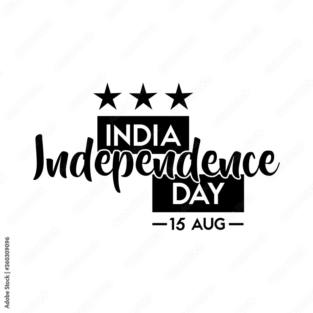 Obraz premium india independence day celebration with lettering silhouette style