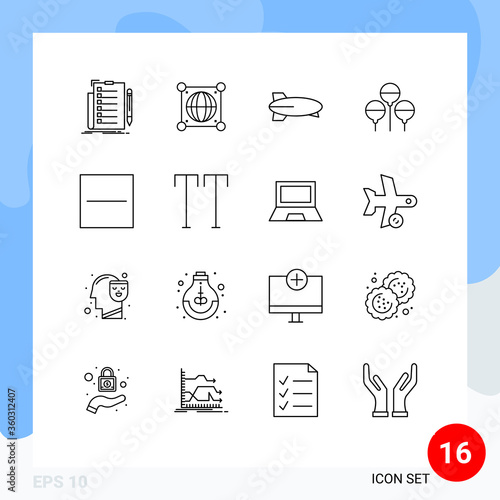 Group of 16 Modern Outlines Set for delete, holiday, scince, easter, vehicles photo