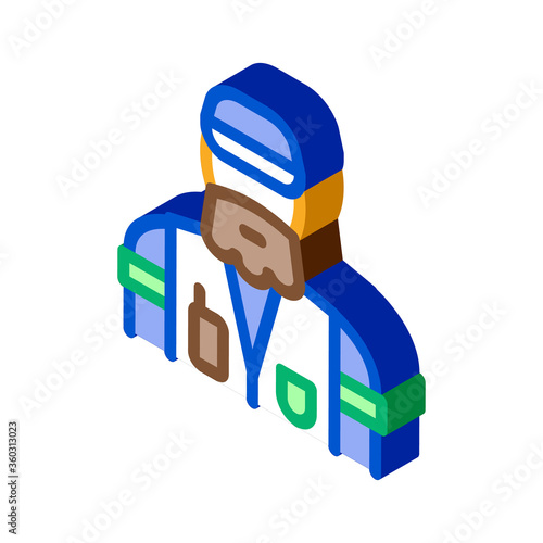 forester man icon vector. isometric forester man sign. color isolated symbol illustration
