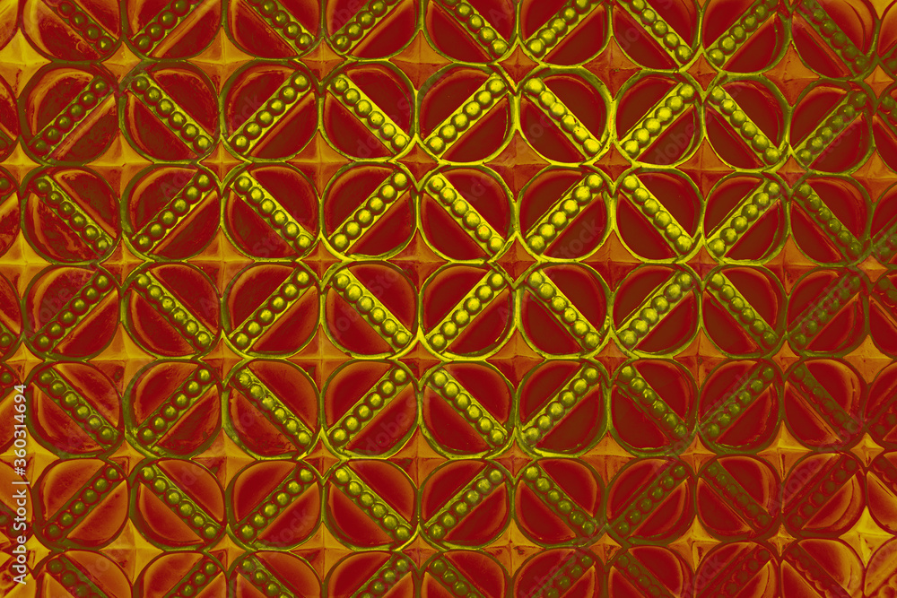 Orange net pattern with golden pearls