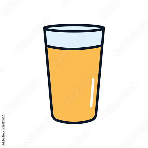 pint beer glass icon, line fill style