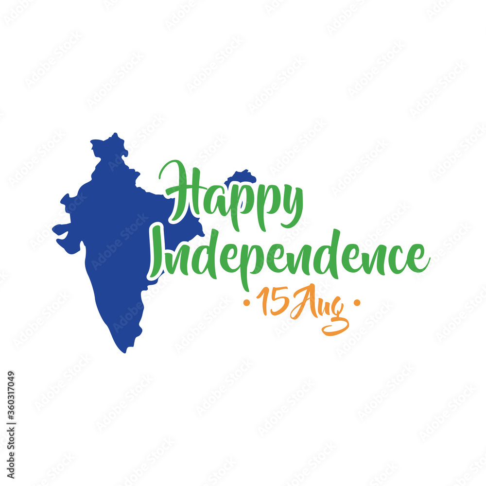 india independence day celebration with map flat style