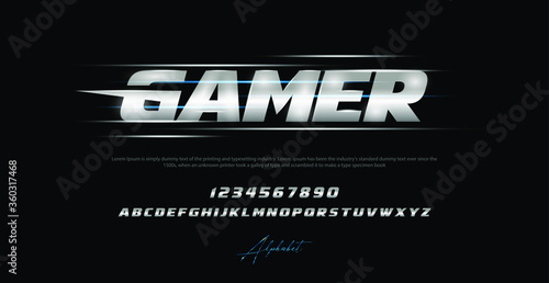 Modern Alphabet Font. Typography urban style fonts for technology, digital, movie, game logo design. vector illustration