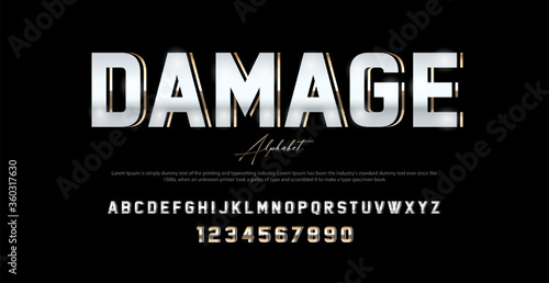 Modern Alphabet Font. Typography urban style fonts for technology, digital, movie, game logo design. vector illustration