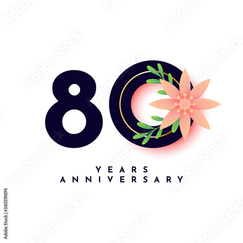 80 Years Anniversary Celebration Illustration Template Design