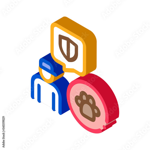 animal defender protector icon vector. isometric animal defender protector sign. color isolated symbol illustration