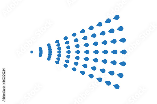 Spray icons set. Fluid, air spray symbol