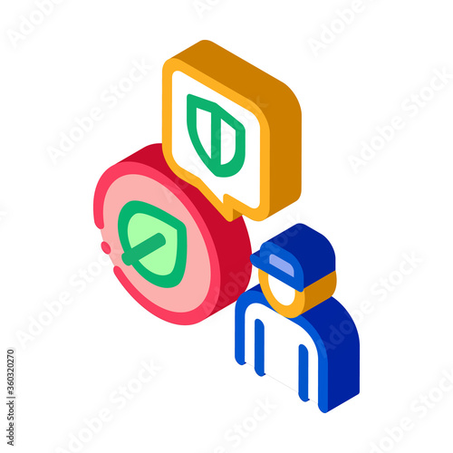forestry defender protector icon vector. isometric forestry defender protector sign. color isolated symbol illustration
