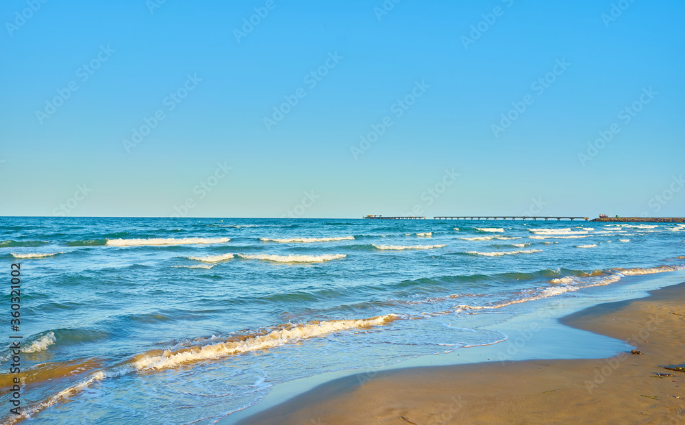 Fine golden sand beach of the Mediterranean Sea
