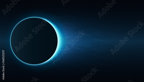 Abstract deep blue textured background with glowing circles 