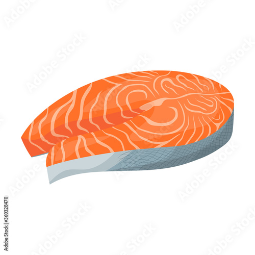steak of salmon isolated on white background