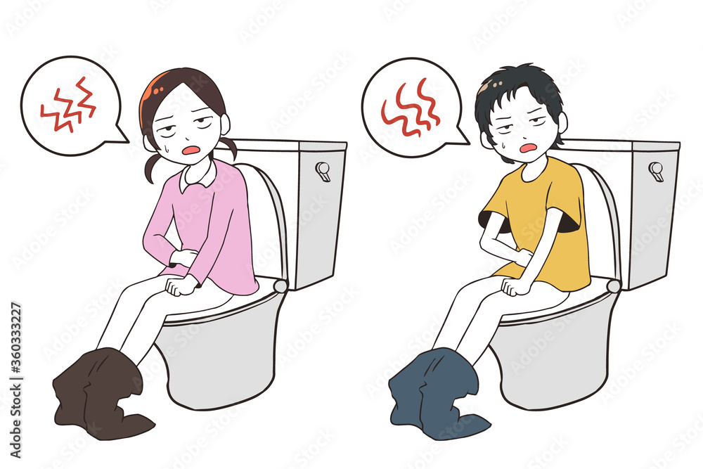 トイレでゲッソリする子供(吹き出し付き) トイレでゲッソリする子供(吹き出し付き)