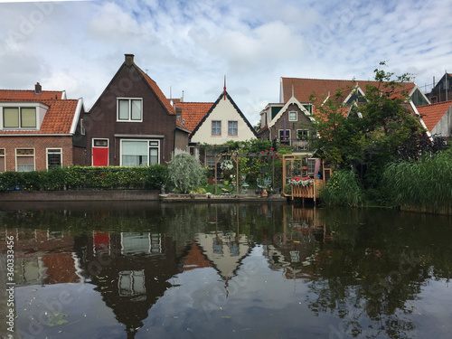 canal houses in volendam