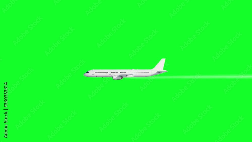 Passenger flying Plane animation. A condensation trail of an airplane. Green screen 4k footage. Passenger flying Plane animation. A condensation trail of an airplane. Green screen 4k footage.