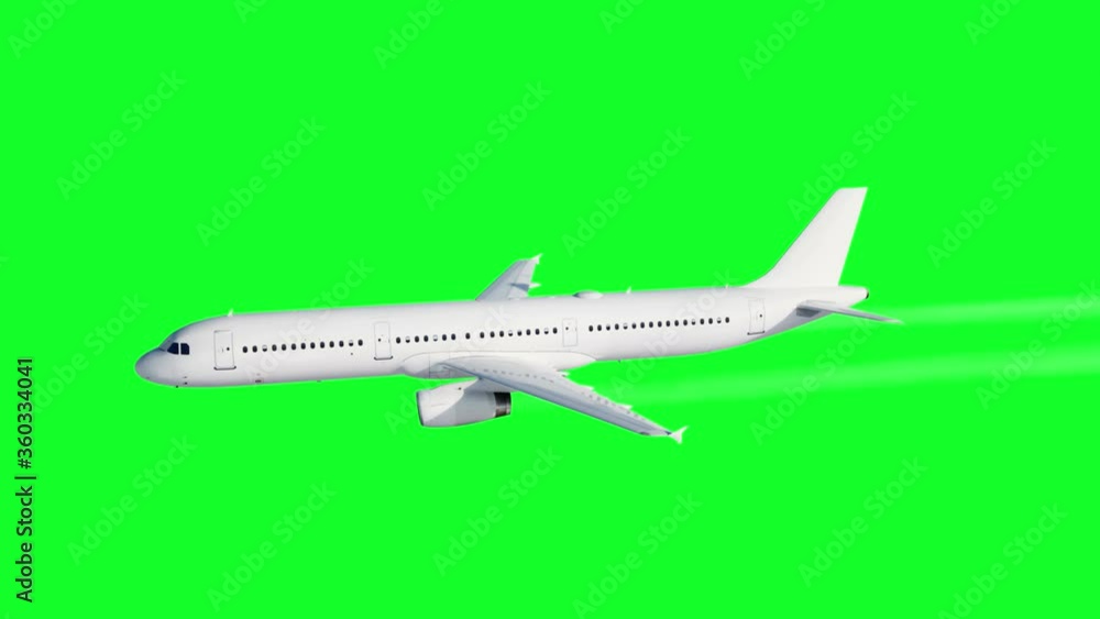 Passenger flying Plane animation. A condensation trail of an airplane. Green screen 4k footage. Passenger flying Plane animation. A condensation trail of an airplane. Green screen 4k footage.