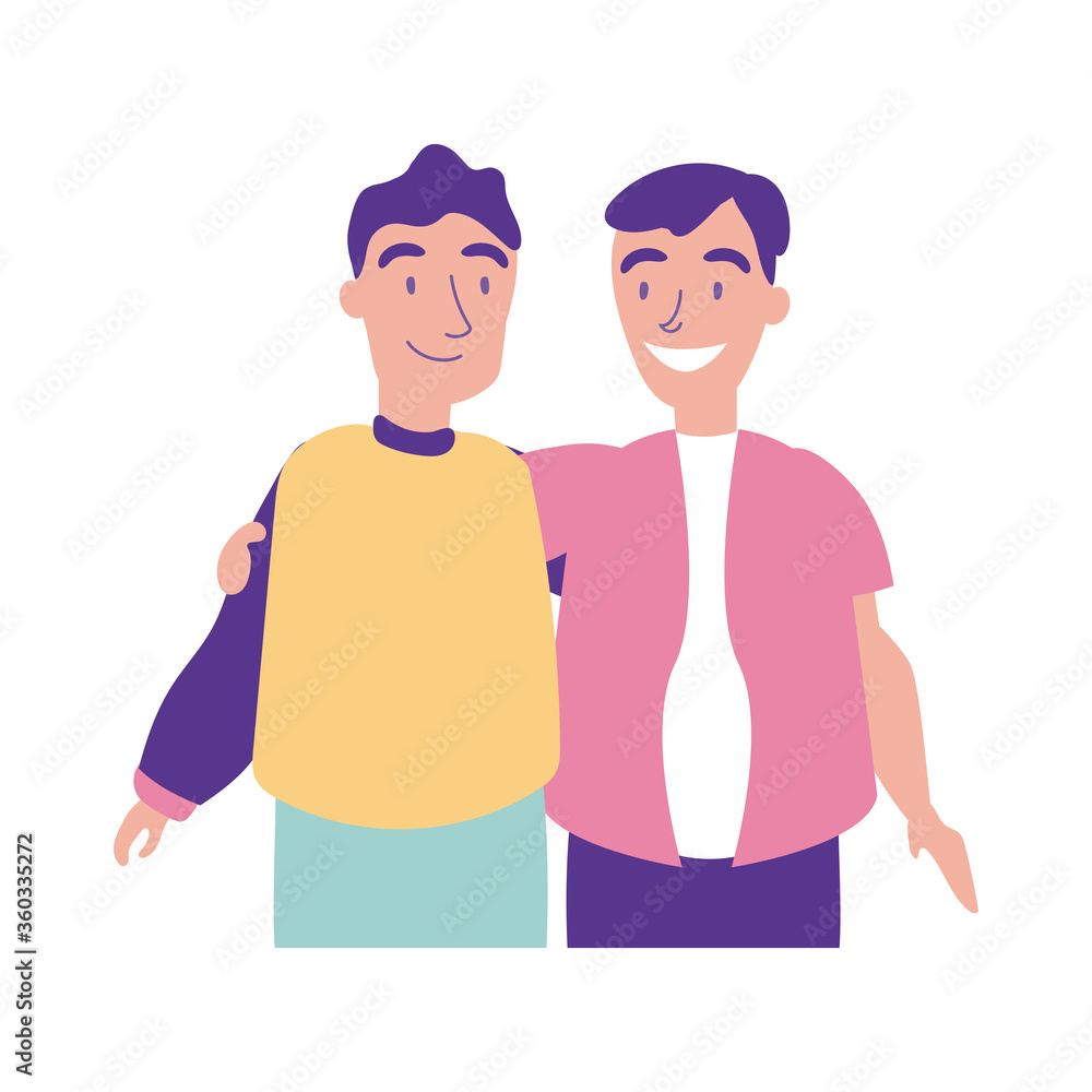 happy friendship day celebration with men couple pastel flat style happy friendship day celebration with men couple pastel flat style