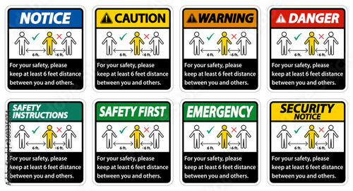 Keep 6 Feet Distance,For your safety,please keep at least 6 feet distance between you and others.