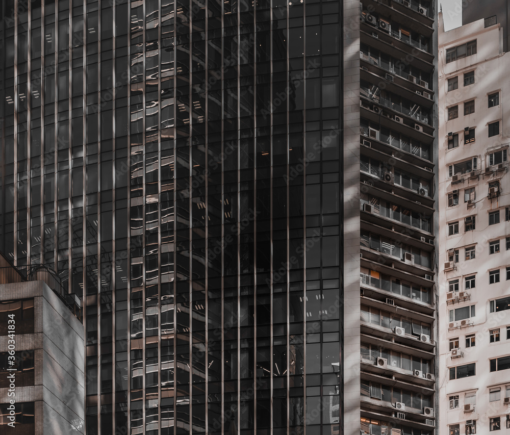 Modern office building close up in Hong Kong Modern office building close up in Hong Kong