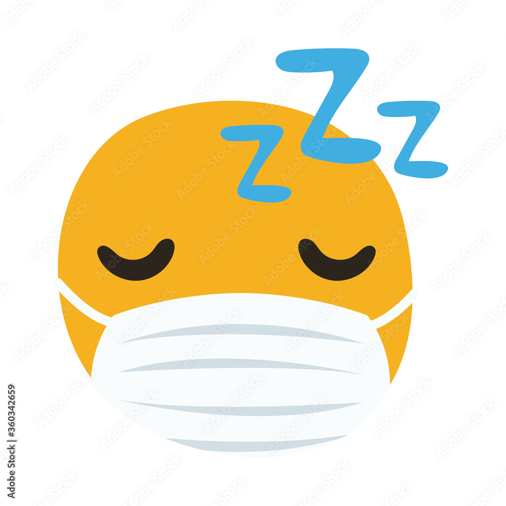 emoji asleep wearing medical mask hand draw style emoji asleep wearing medical mask hand draw style