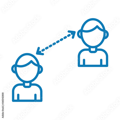 figures humans with arrows social distance line style