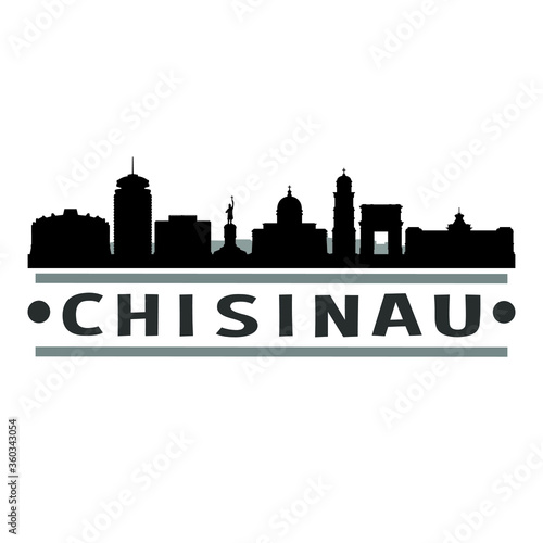 Chisinau Moldavia City Travel. City Skyline. Silhouette City. Design Vector. Famous Monuments.
