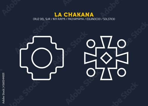 Inca Cross Chakana, Inti Raymi Ecuador, Peru emblematic symbol of an ancestral and cultural celebration of the Andean peoples for the winter solstice. Ethnic folk image. Tribe motif. Tribal. Pachamama
