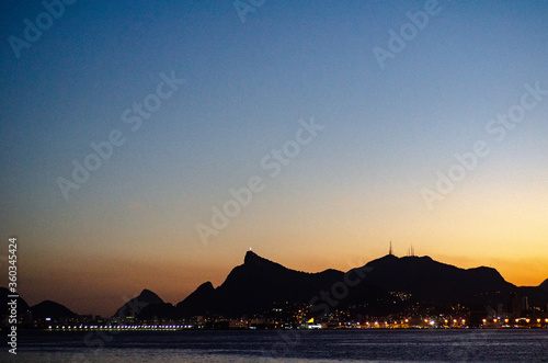 sunset over the sea of Rio de Janeiro