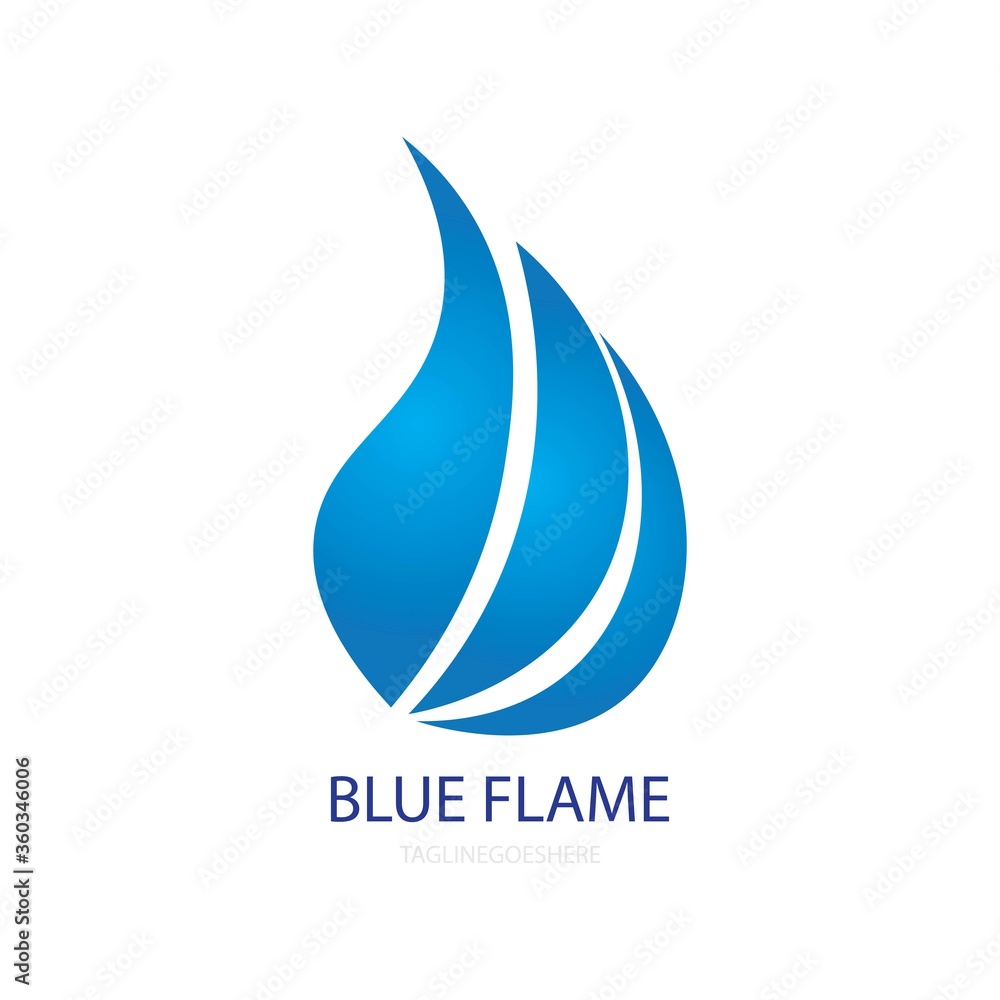 blue flame illustration logo vector blue flame illustration logo vector