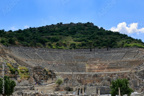 The ancient city of Ephesus, Turkey. The Great Theater, dating back to the Hellenistic period but completely rebuilt in the Roman Imperial Period.
