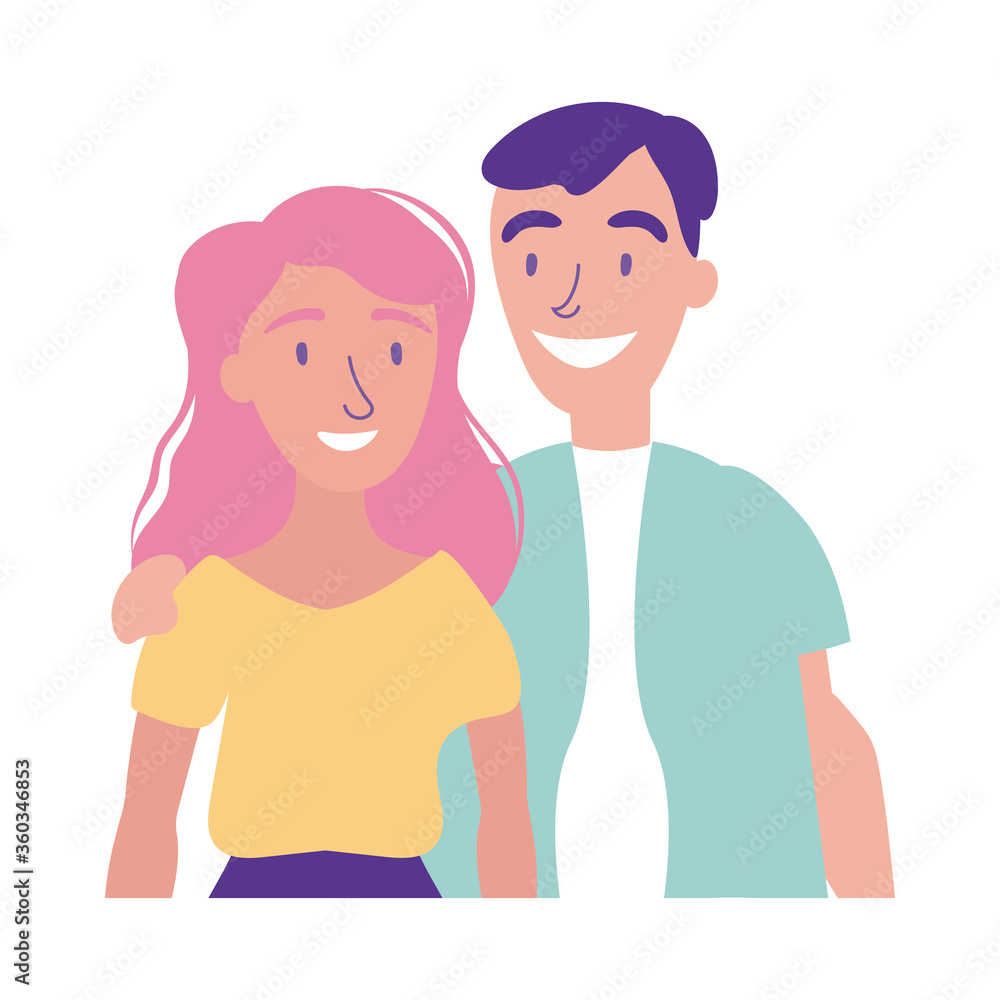 happy friendship day celebration with couple pastel flat style happy friendship day celebration with couple pastel flat style