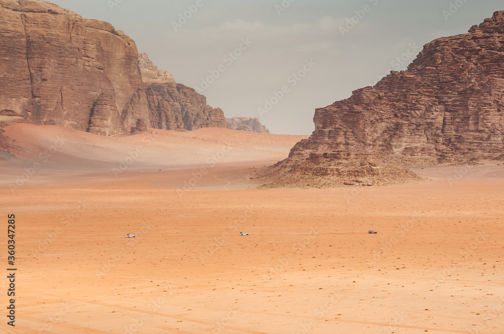 Scenic desert landscape in Wadi Rum, Jordan