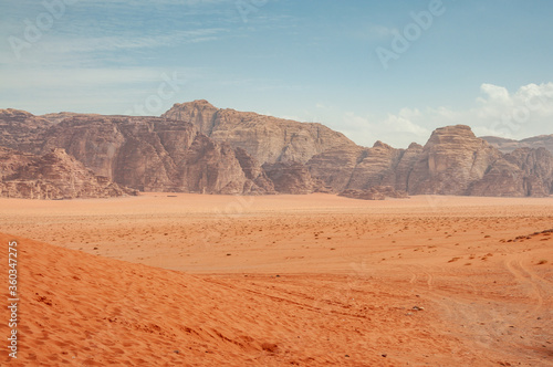 Scenic desert landscape in Wadi Rum, Jordan